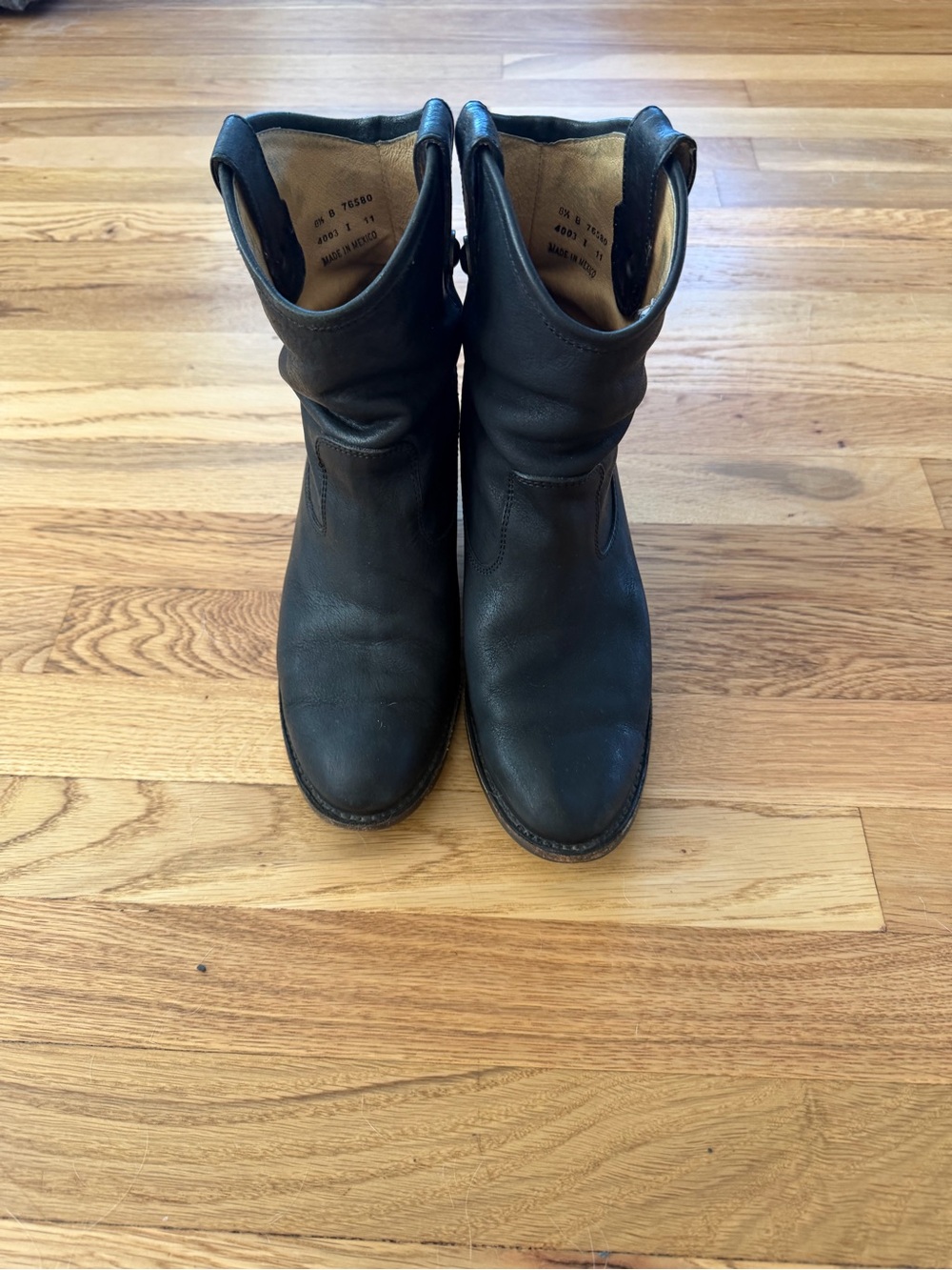 Frye Jackie Button Short Black Leather Short Pull-On Ankle Boots